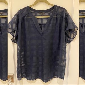Sheer navy blue blouse